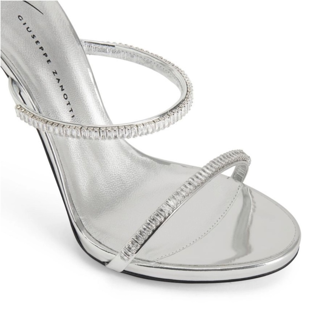 Giuseppe Zanotti Metallic Silver 115 South Crystal Sandal US8.5/38.5 - Picture 9 of 14